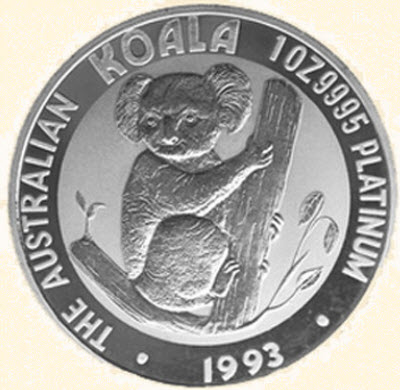 Pièce Platine once Koala