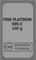 Lingot Platine 100g