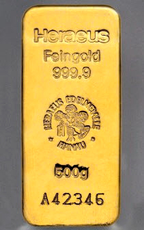 Lingot d'Or 500g HERAEUS