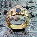 bague or saphirs diamants 4491-1