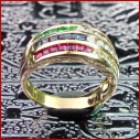 bague or saphirs rubis diamants 5128-17