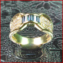 bague or saphirs diamants baguettes 5733