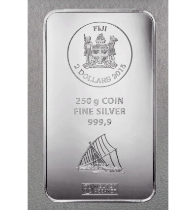 Lingot monnaie Argent 999.9 Fiji 250 gr