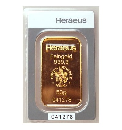lingotin Or 50g Heraeus