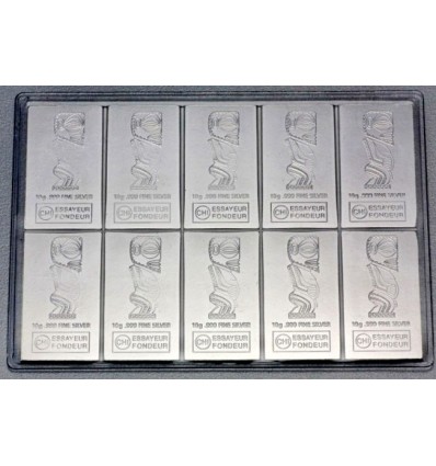 Tablette monnaie argent Iles Cook 10 x 10g av