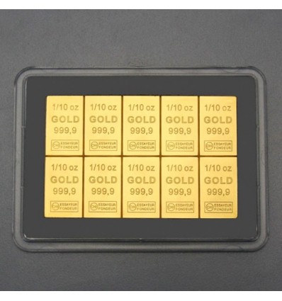 Lingot tablette CombiBar Or 10 x 1/10once vue1