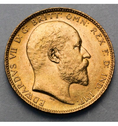 Pièce de monnaie Or souverain Edouard VII